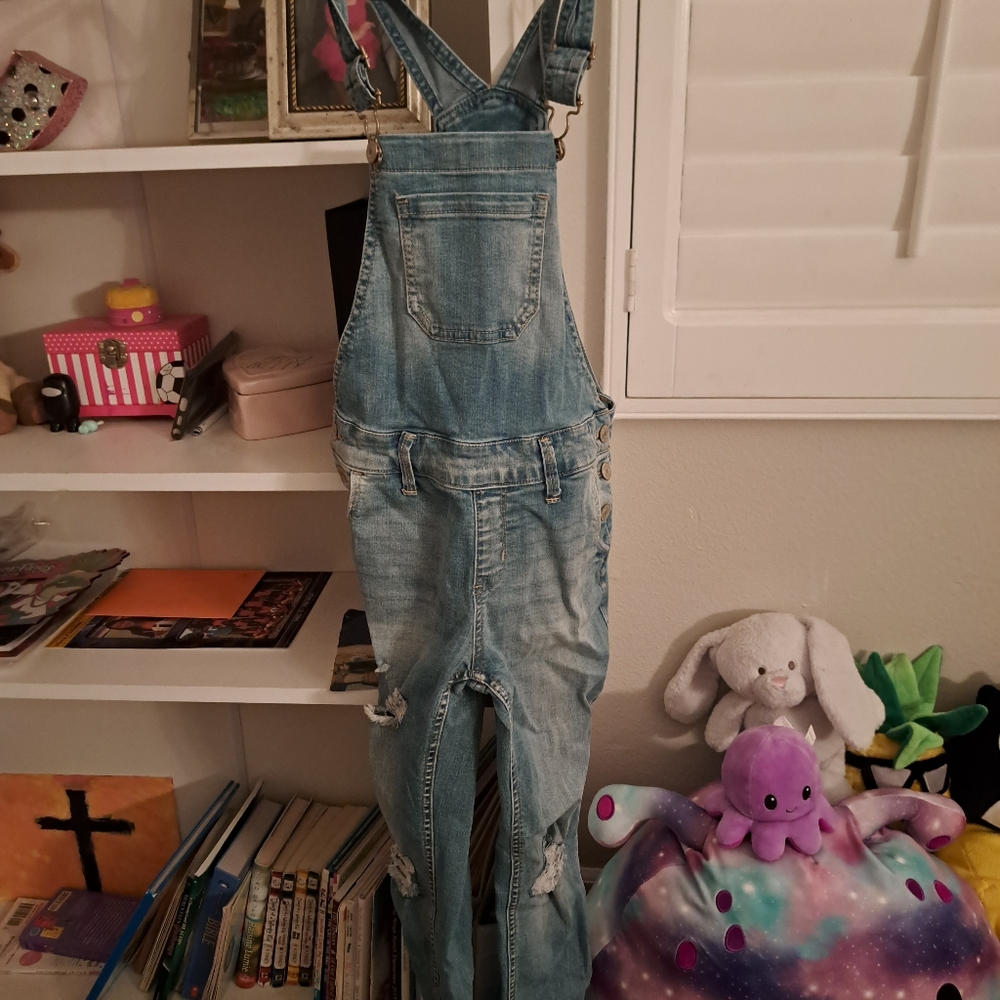 Overalls cute ripped but covered